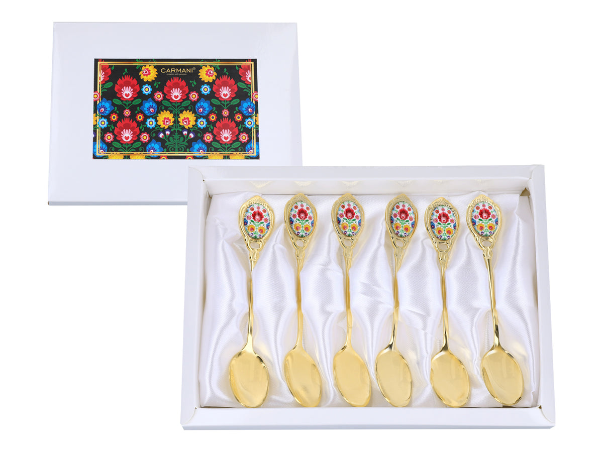 Set mit 6 Löffelchen, mit 24K Gold beschichtete Löffelchen