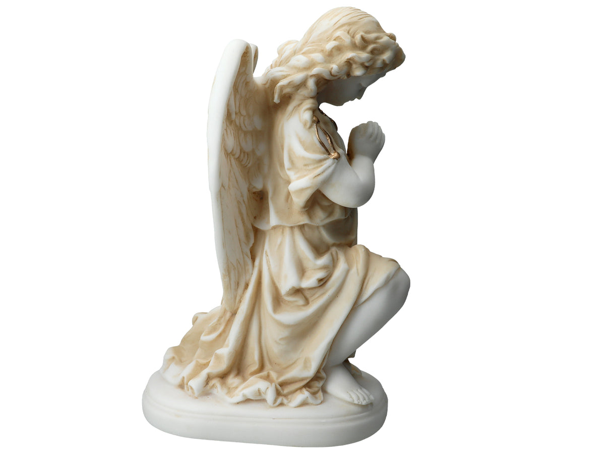 Betender Engel aus Alabaster - Alabasterfigur 25cm mit Möglichkeit zur Personalisierung durch Gravur
