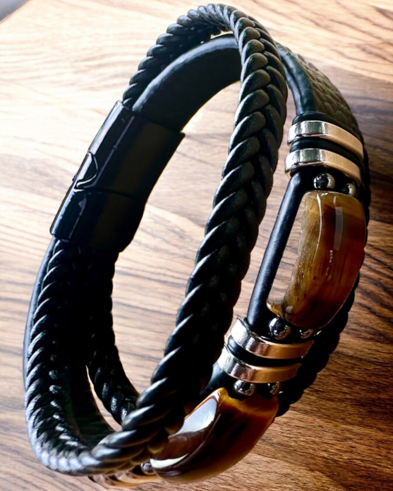 Personalisierbares Geschenkarmband „Tigerauge”