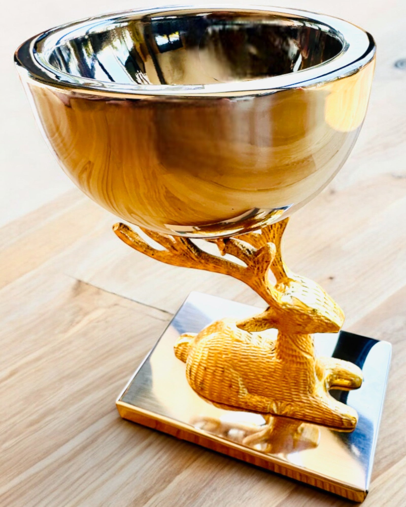 Dekorative Schale Hirsch Trophäe – Handarbeit aus Indien, Personalisierung mit Gravur