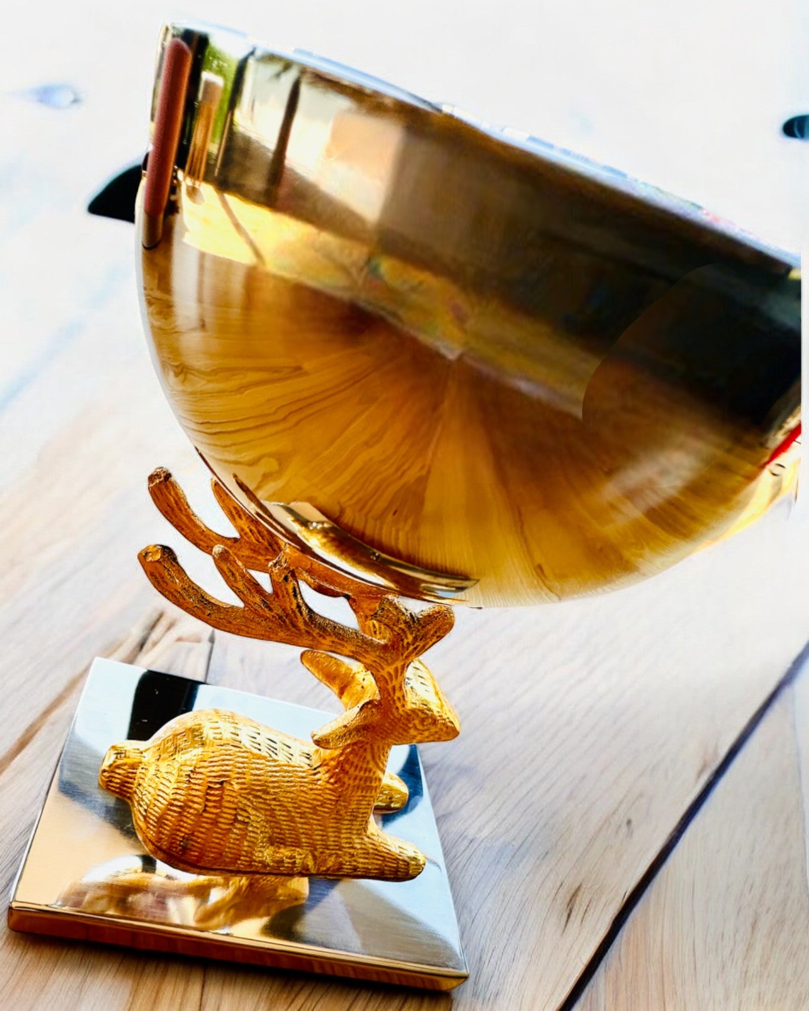 Dekorative Schale Hirsch Trophäe – Handarbeit aus Indien, Personalisierung mit Gravur