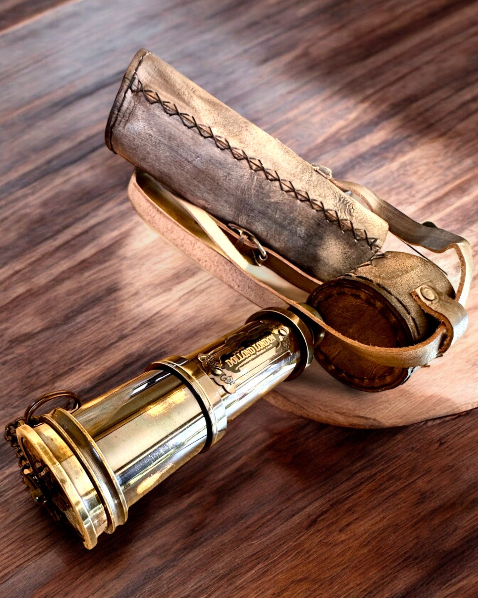 Premium-Fernrohr "Voyager" mit graviertem Fernrohr und Etui aus echtem Leder, Möglichkeit zur Personalisierung mit Gravur als Geschenk