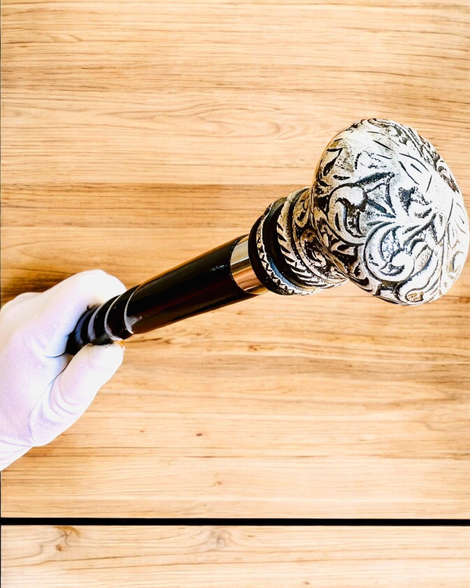 Spazierstock "Majestätsstock" aus Holz, handgefertigt, Gravur möglich, 2 Varianten zur Auswahl