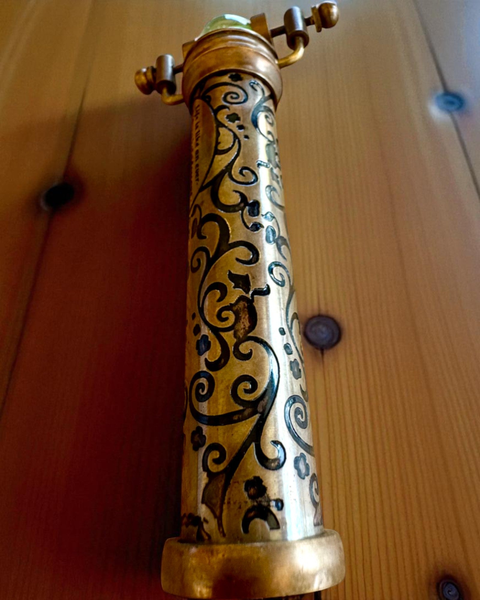 Vintage-Kaleidoskop „Emerald Dreams“, 15 cm – handgefertigt, mit Personalisierung durch Gravur als Geschenk