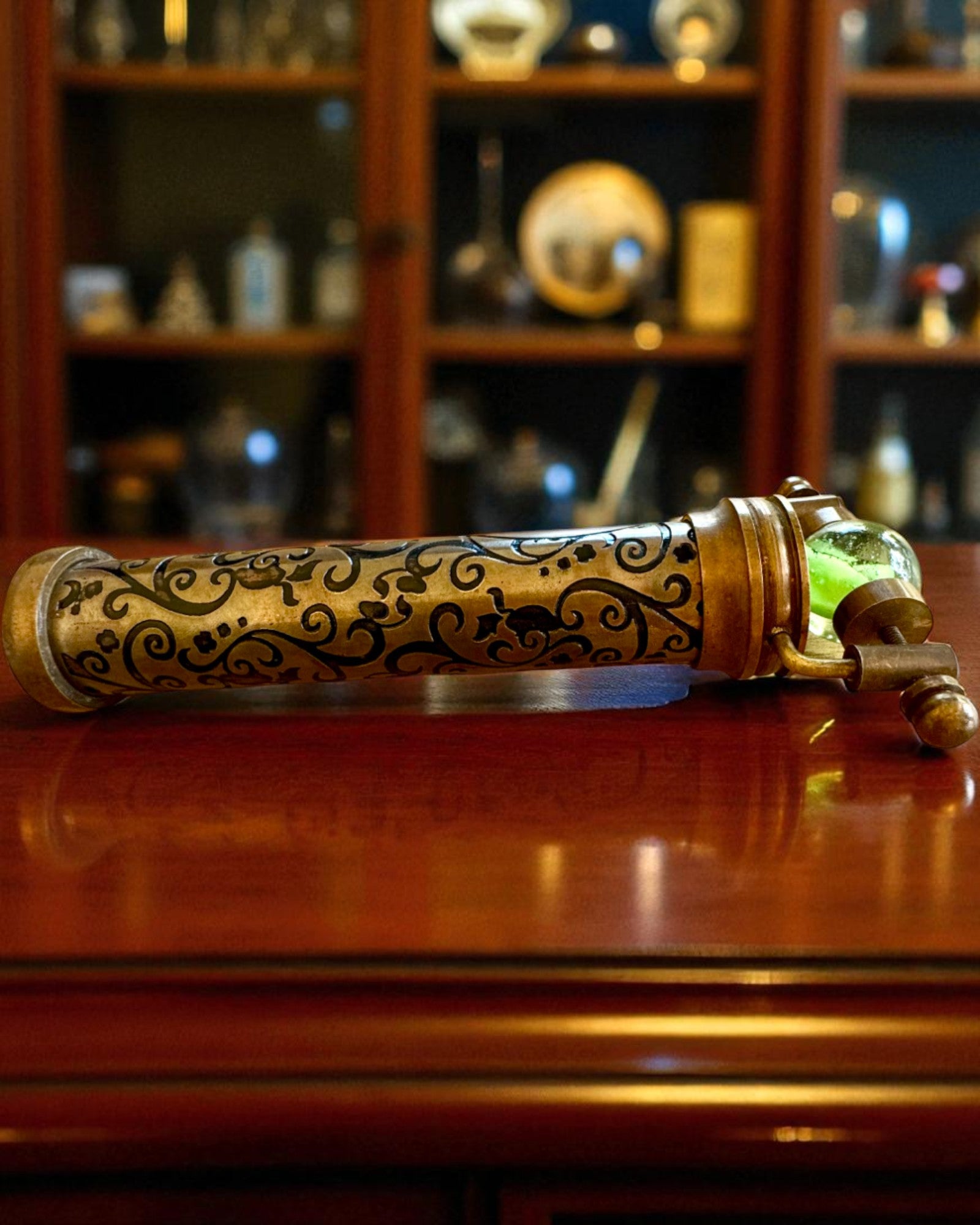 Vintage-Kaleidoskop „Emerald Dreams“, 15 cm – handgefertigt, mit Personalisierung durch Gravur als Geschenk