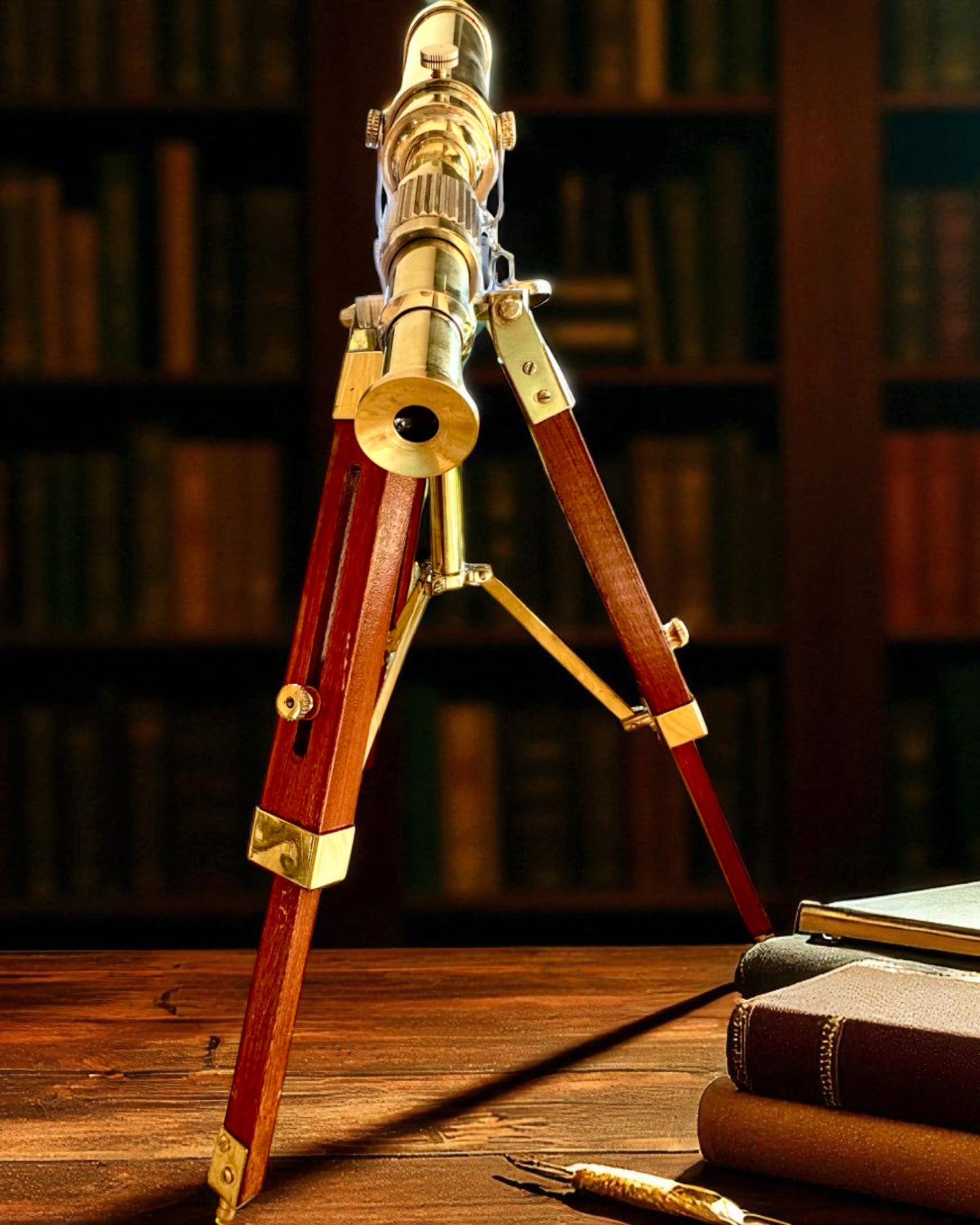 Himmelsfernrohr auf Holzständer 41 cm, Möglichkeit der Personalisierung mit Gravur als Geschenk
