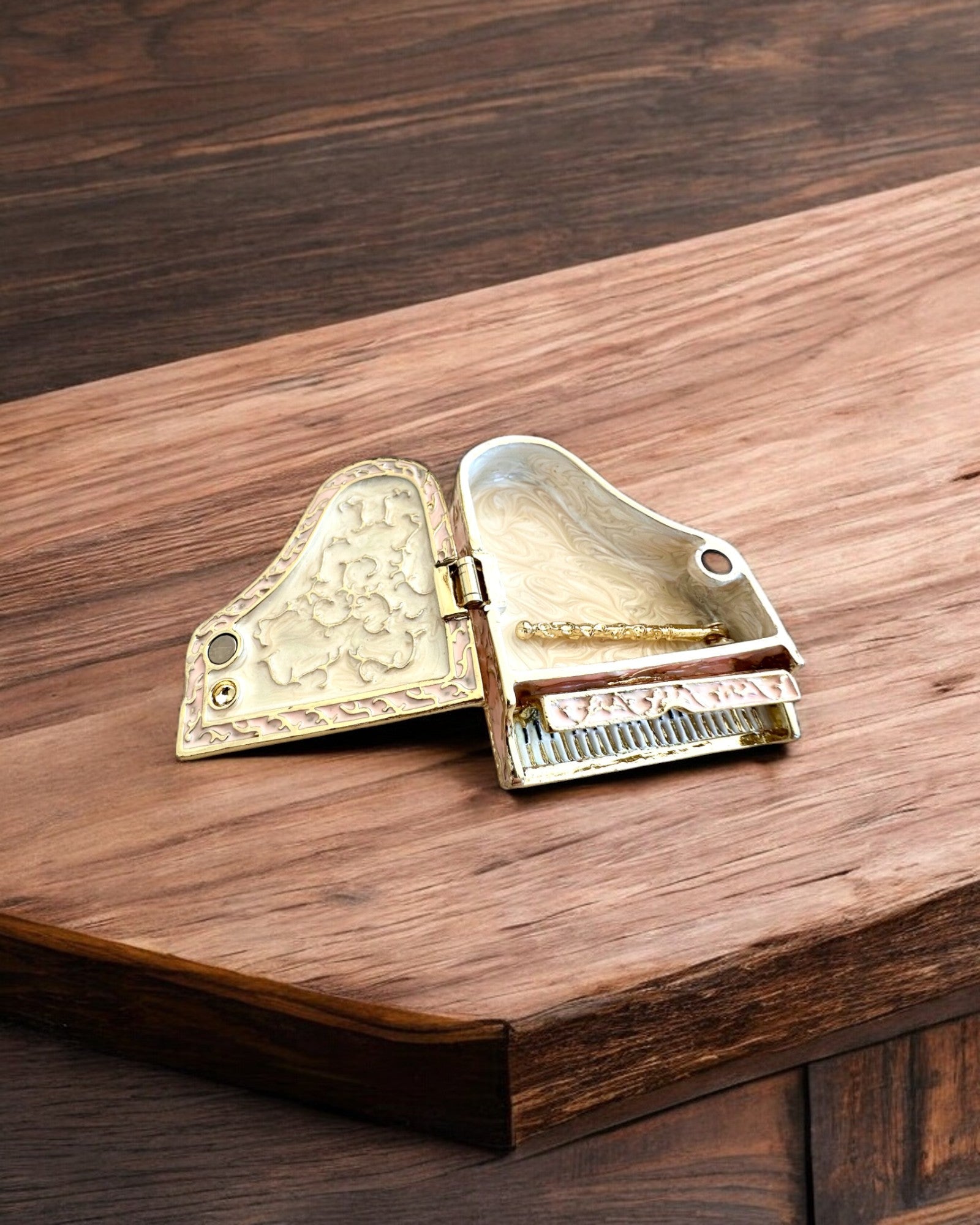 Elegante Schmuckschatulle "Mini-Klavier - Rosen der Klassik" - mit Gravuroption als Geschenk