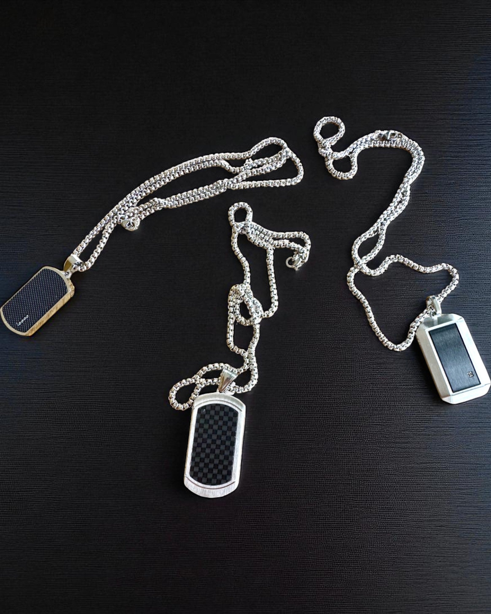 Herren Halskette Dog Tag „SteelVision“ – Edelstahl, 15 Varianten, Personalisierung mit Gravur