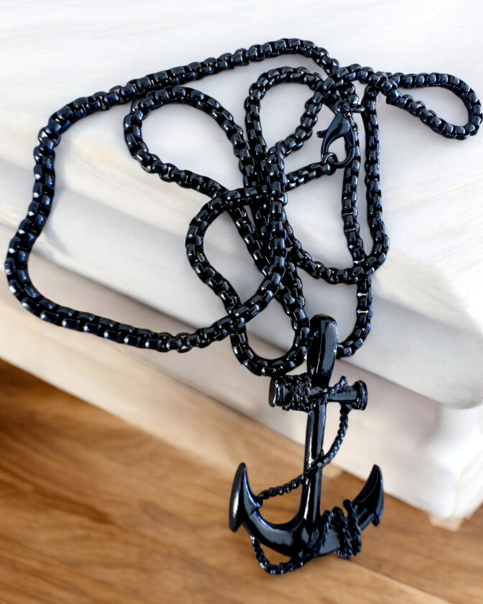 Anker der Entschlossenheit, maritimer Amulett, Halskette, Personalisierung mit Gravur als Geschenk möglich, 3 Varianten zur Auswahl