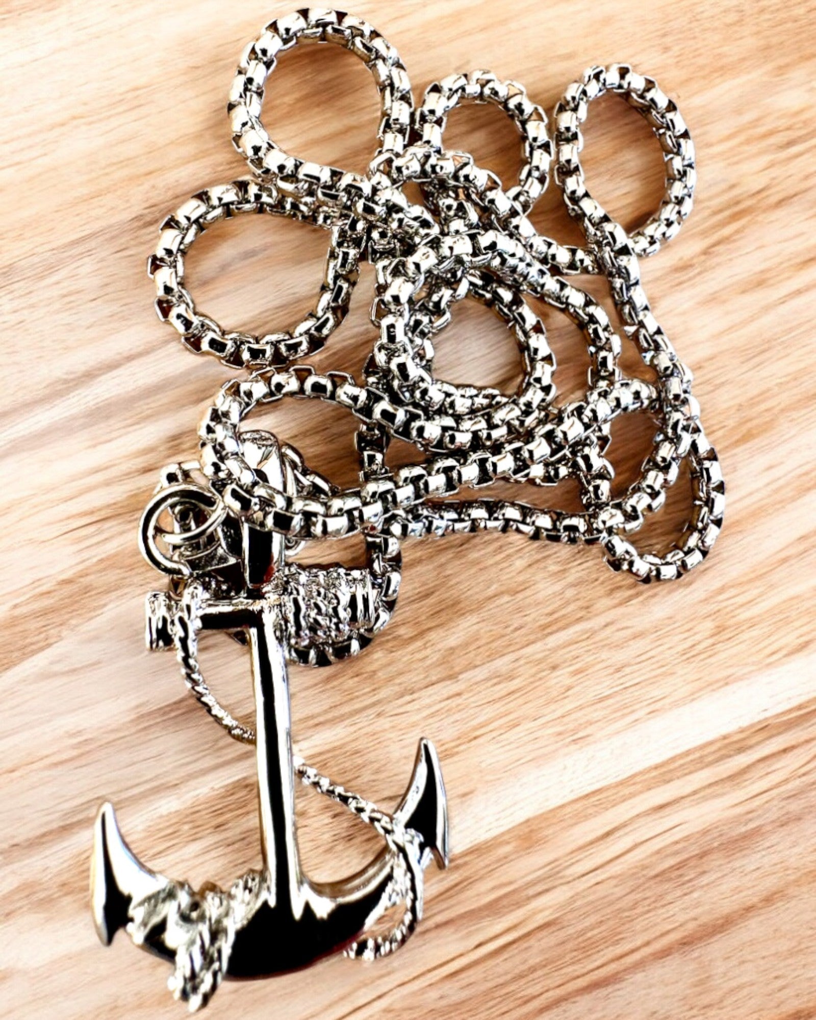 Anker der Entschlossenheit, maritimer Amulett, Halskette, Personalisierung mit Gravur als Geschenk möglich, 3 Varianten zur Auswahl