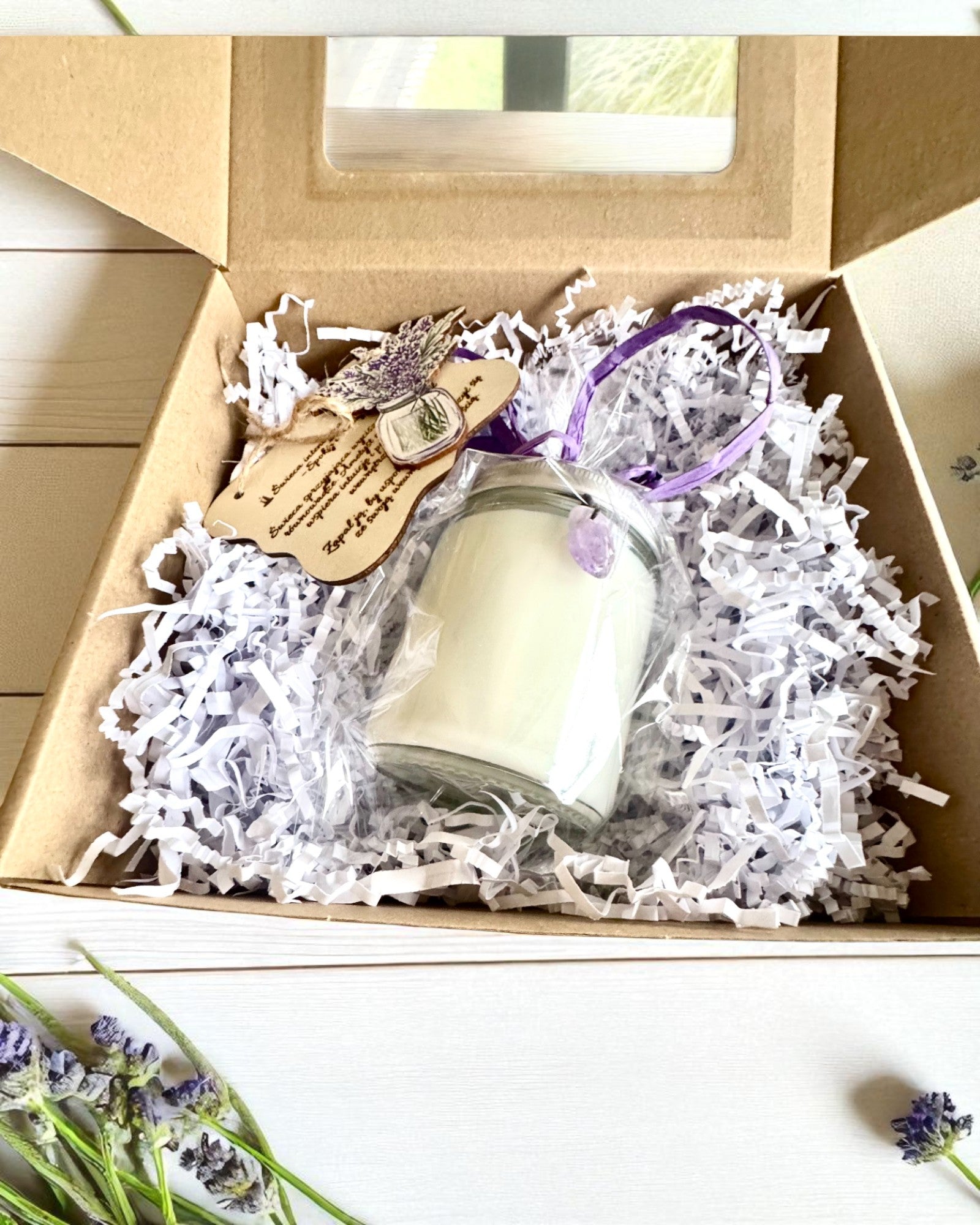 Intentionale Sojakerze Amethyst – Ruhe, Harmonie und Reinigung, 250 ml, Personalisierung als Geschenk möglich