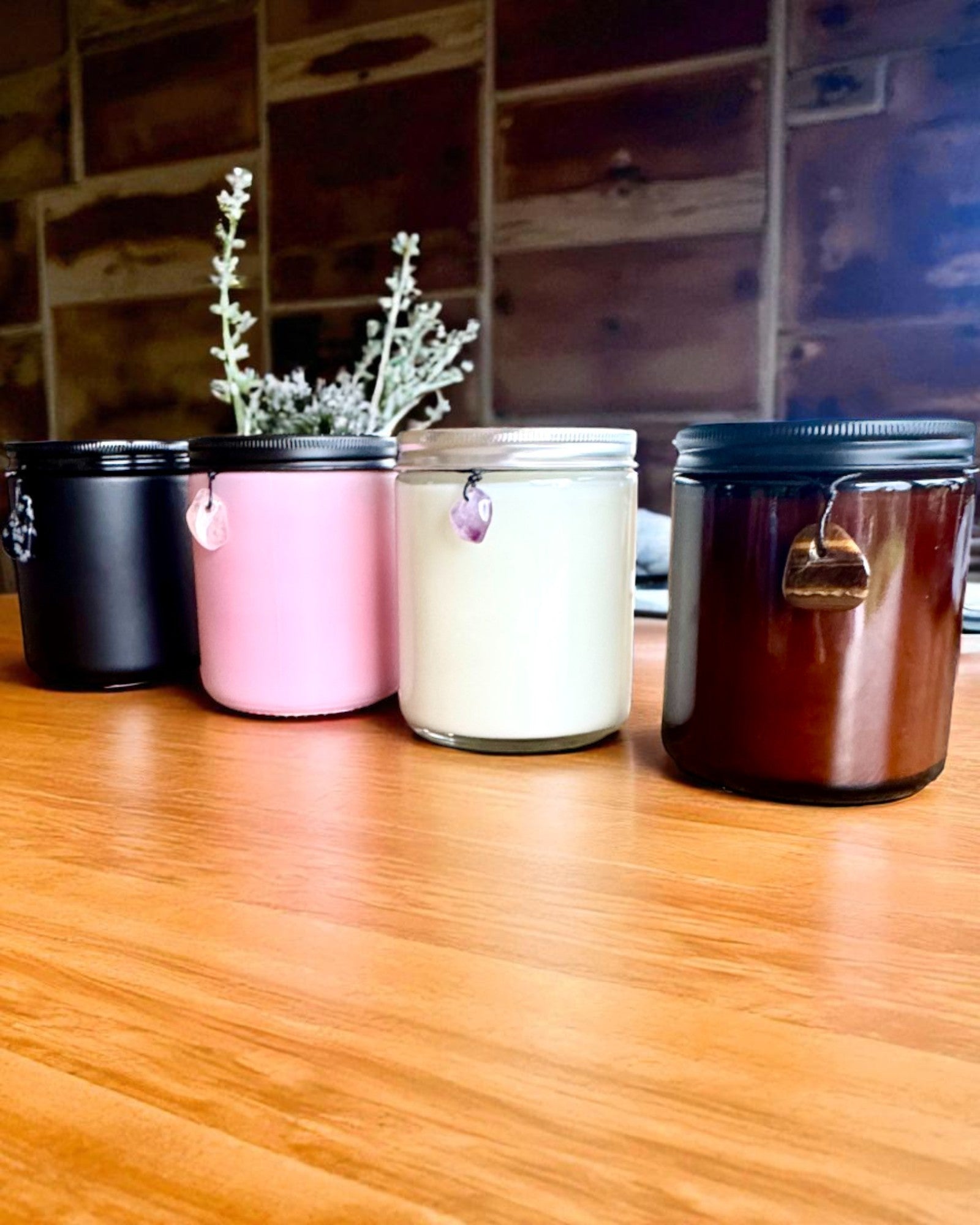 Intentionale Sojakerze Amethyst – Ruhe, Harmonie und Reinigung, 250 ml, Personalisierung als Geschenk möglich