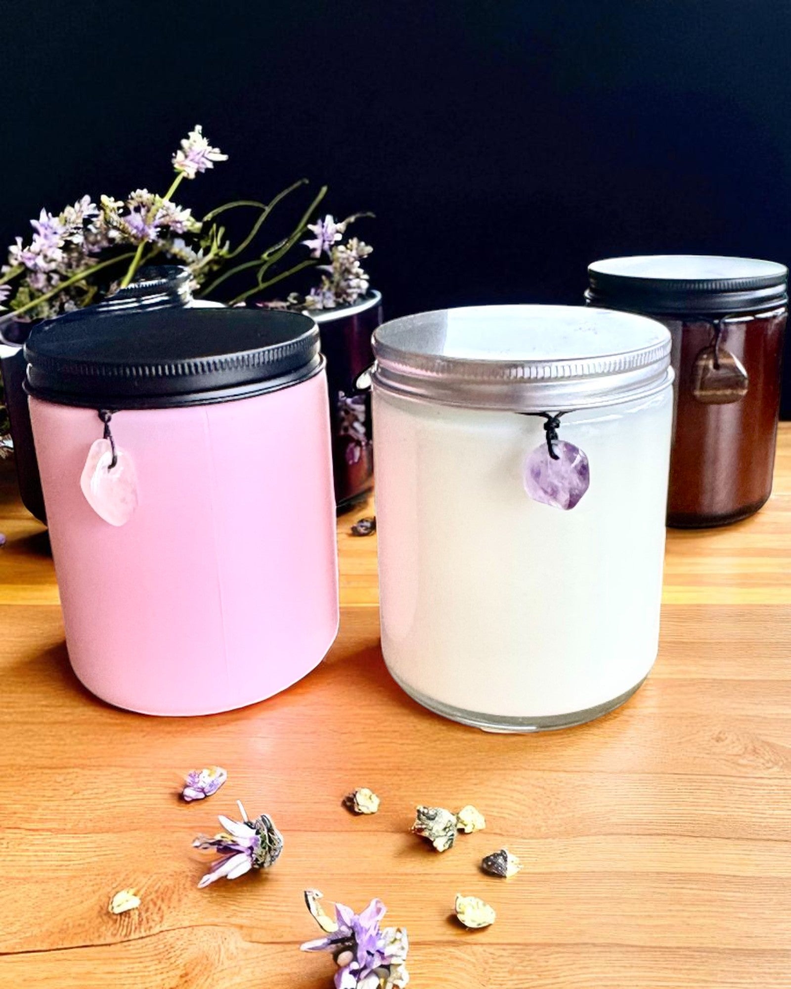 Intentionale Sojakerze Obsidian – Selbstbewusstsein und innere Stärke, 250 ml, personalisierbar als Geschenk