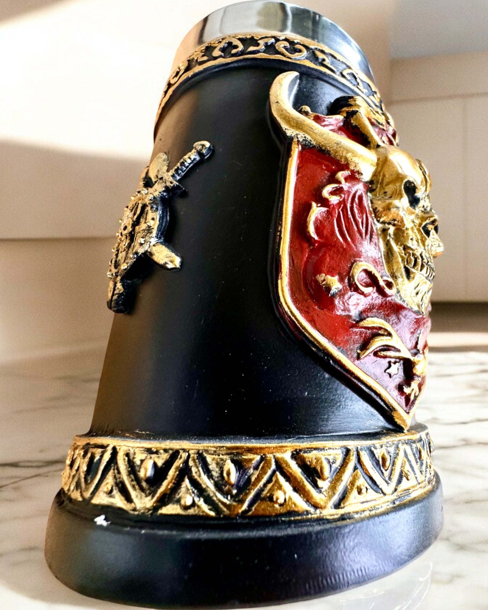 Karnawałowy Kufel Wojownika - 600 ml, 16 cm Höhe, Möglichkeit zur Personalisierung mit Gravur als Geschenk