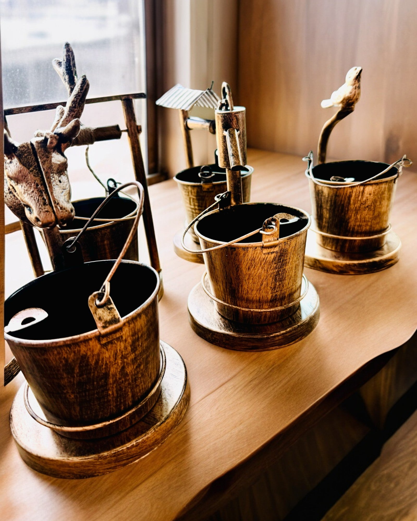 Stilvoller Metall-Aschenbecher "Rustic Charm" 19-23 cm Höhe, 8 Varianten zur Auswahl, Gravur auf Wunsch