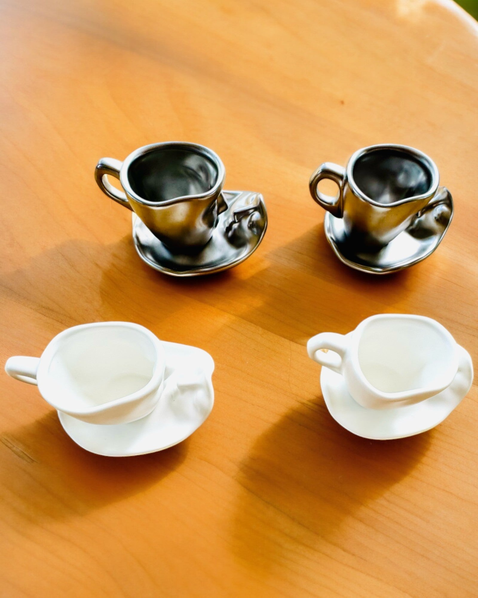 Elegante Keramiktassen „Maska“ – Set mit 2 Stück - Möglichkeit zur Personalisierung mit Gravur als Geschenk