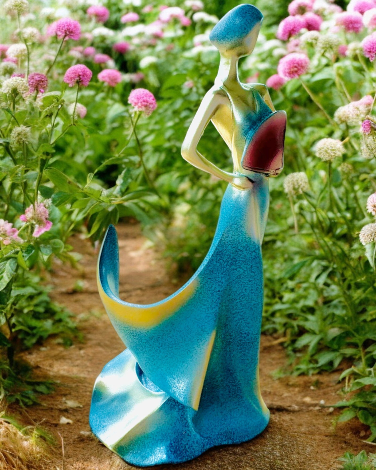 Eleganter Flaschenhalter - Damenstatue - Personalisierung mit Gravur, 2 Varianten zur Auswahl