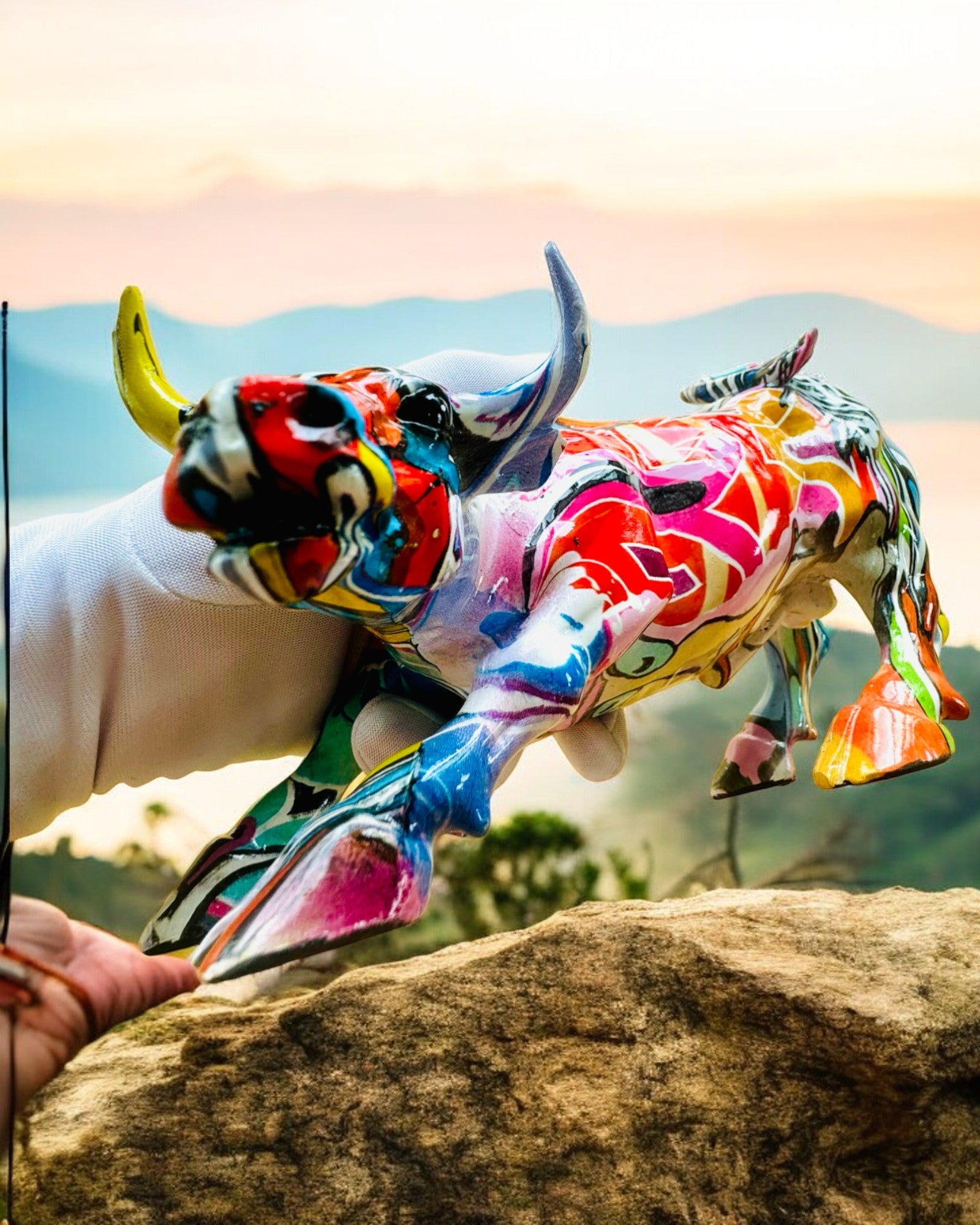 Dekorative Skulptur Stier "BullArt" – Einzigartige Kunst mit Gravuroption - 4 Farbvarianten, als personalisiertes Geschenk