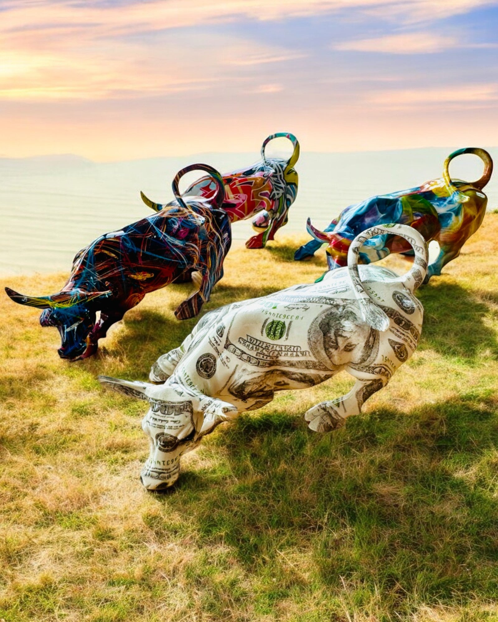 Dekorative Skulptur Stier "BullArt" – Einzigartige Kunst mit Gravuroption - 4 Farbvarianten, als personalisiertes Geschenk