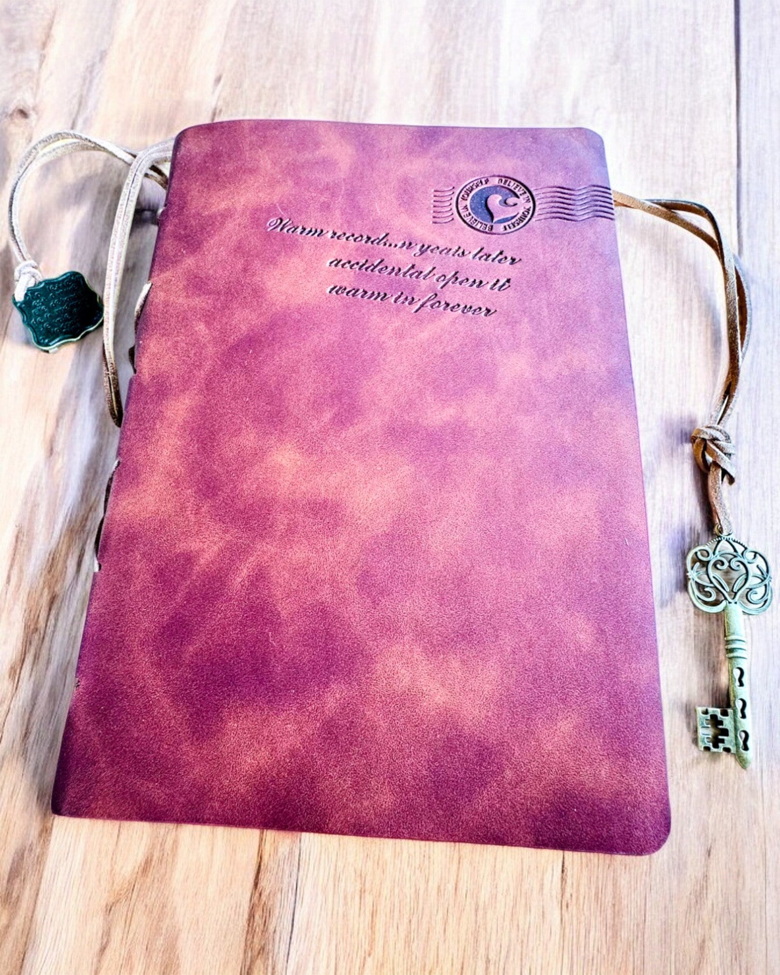 Vintage-Notizbuch "Schlüssel der Vergangenheit" - Gravur als Geschenk möglich, Notizbuch