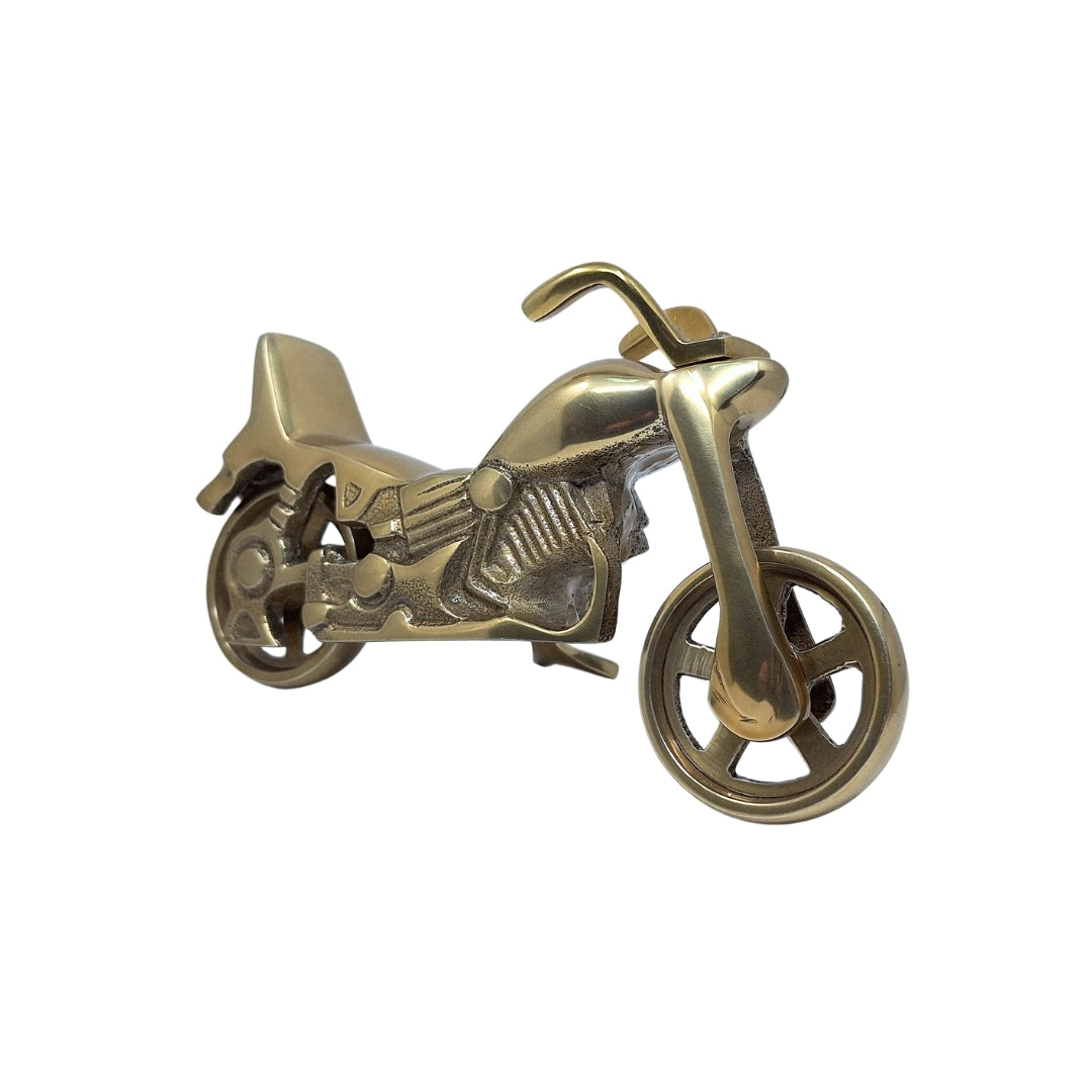 Motorradmodell N-2784 mit Gravurmöglichkeit – Antiker Messing, 23 x 14 cm
