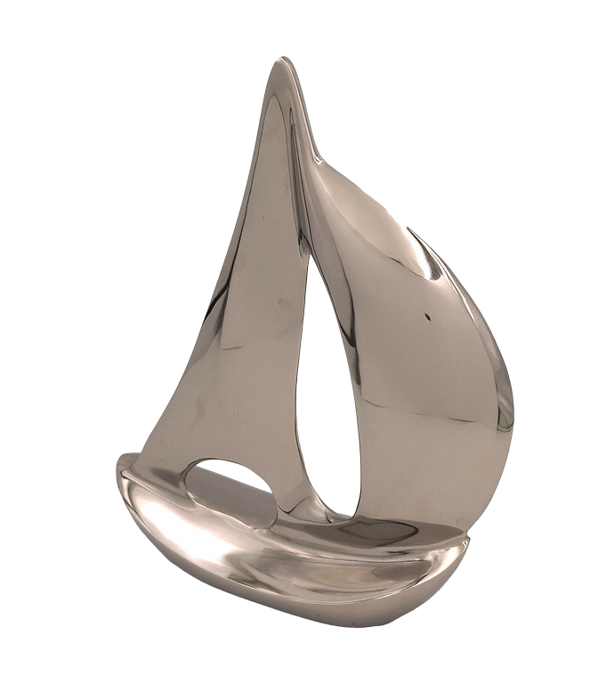 Elegantes Metallmodell einer Yacht, 36 cm, mit personalisierbarer Gravur