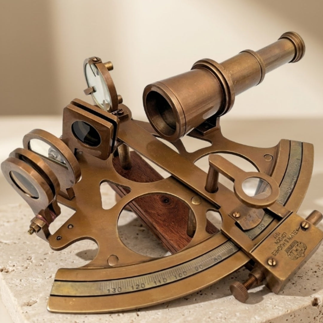 Großer Messing-Sextant mit Gravur-Personalisierung