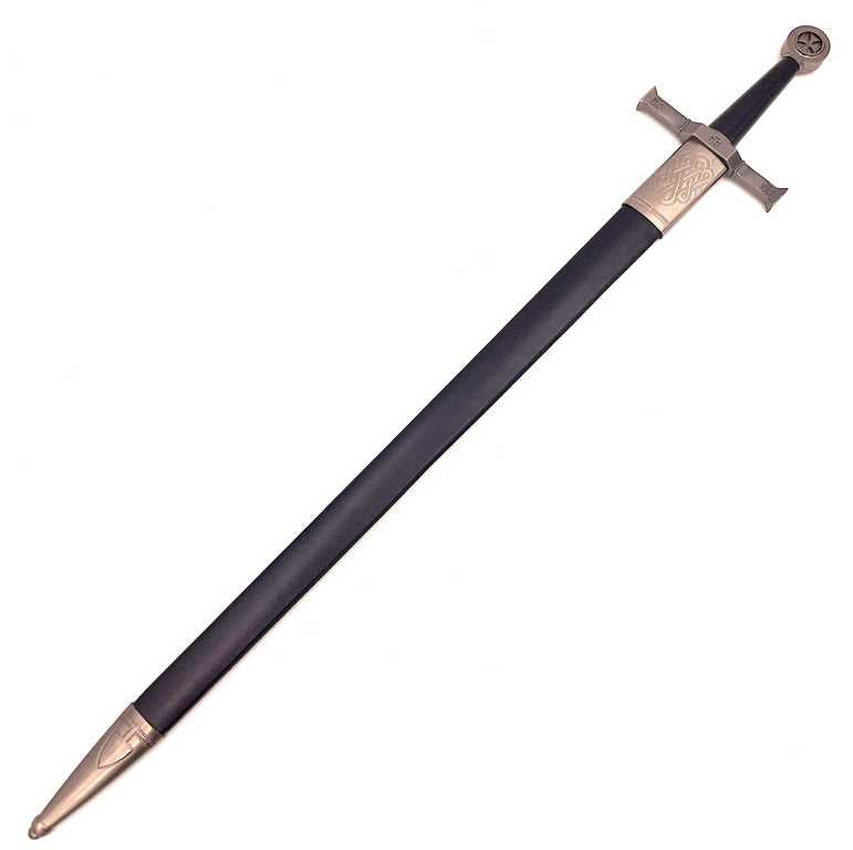 Stahlschwert eines Ritters 84 cm in Scheide - Replik SW-114 mit der Möglichkeit einer personalisierten Gravur