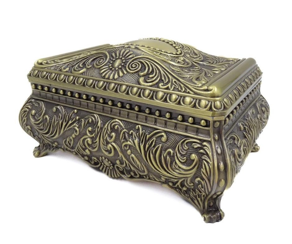 Elegante dekorative Metallschatulle mit Gravur