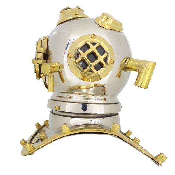 Messing-Taucherhelm US Navy Mark IV mit personalisierbarer Gravur – ideales Geschenk für jeden Anlass, Höhe 20 cm, maritime Replik DIVER – DH93