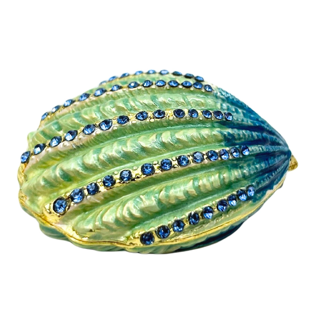 Schmuckschatulle Muschel mit Kristallen