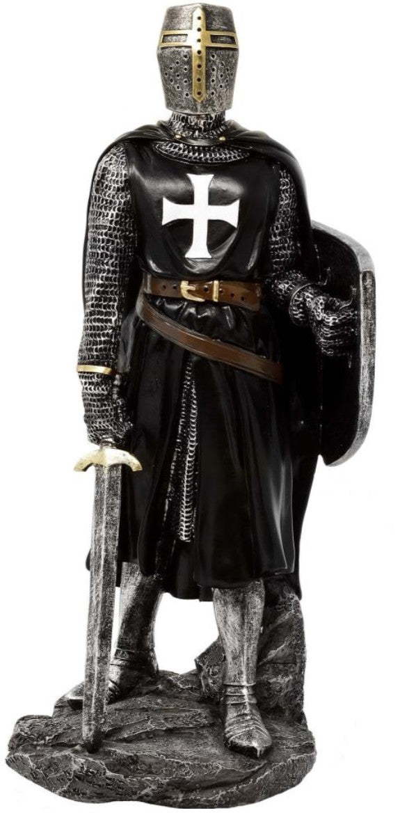 Ritter Kreuzritter aus Polyresin MC-23078 - 30 cm Figur mit Personalisierung durch Gravur