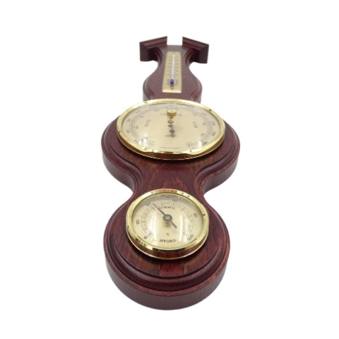 Wetterstation Fischer 6690-22 mit Barometer, Thermometer und Hygrometer in mahagonifarbener Holzfassung