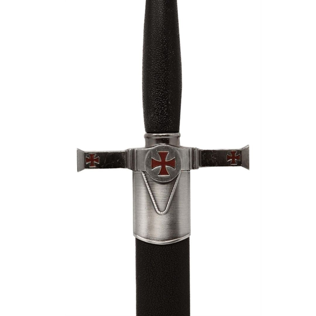 Dekorativer Templerdolch mit Scheide und Gravur - Replik aus Edelstahl, 40 cm