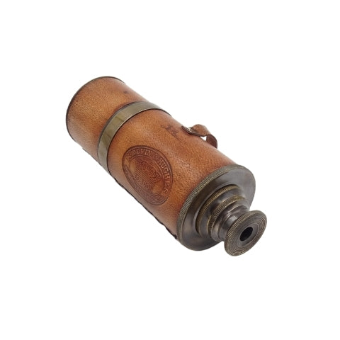 Retro-Messingfernrohr mit Lederband NC1596 mit personalisierbarer Gravur