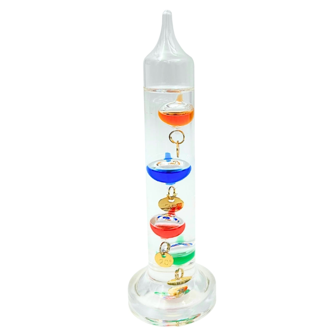 Galilei-Thermometer Galileo mit personalisierter Gravur – elegante Innendekoration in Glasfarbe