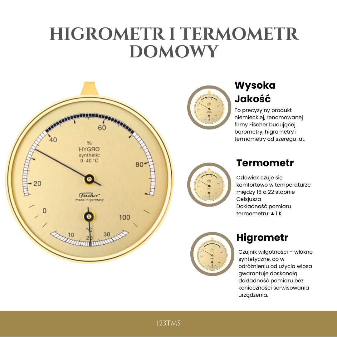 Hygrometer und Thermometer für Zuhause Fischer 123TMS mit Gravurpersonalisierung