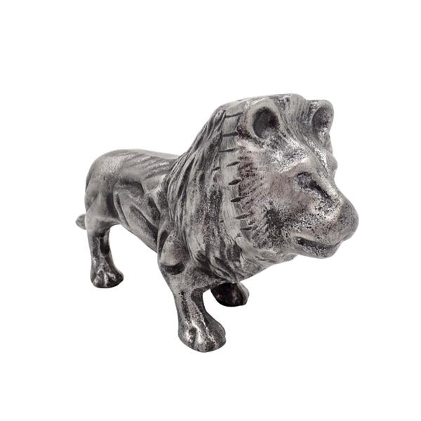 Dekorative Figur LEO aus Aluminium in Silberfarbe, personalisierte Gravur