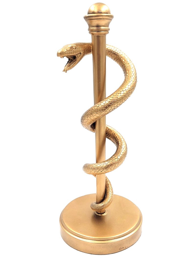 Äskulapstab Gold 30 cm mit Gravurmöglichkeit zur Personalisierung
