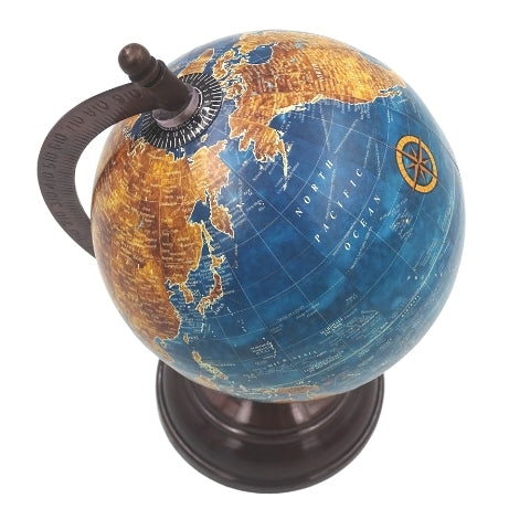 Dekorativer Globus Blue Ocean mit personalisierter Gravur