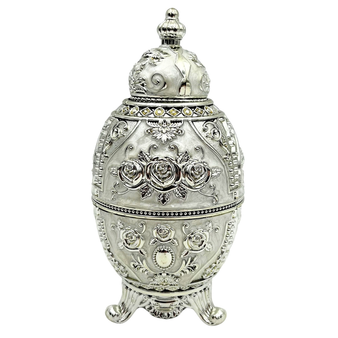 Silbernes Fabergé-Ei zum Öffnen mit Gravurmöglichkeit