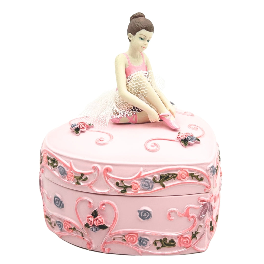 Spieluhr Ballerina Herz Schwanensee mit Personalisierung und Gravur, Rosa, 12,5 cm, Perfektes Geschenk zum Geburtstag oder Jubiläum