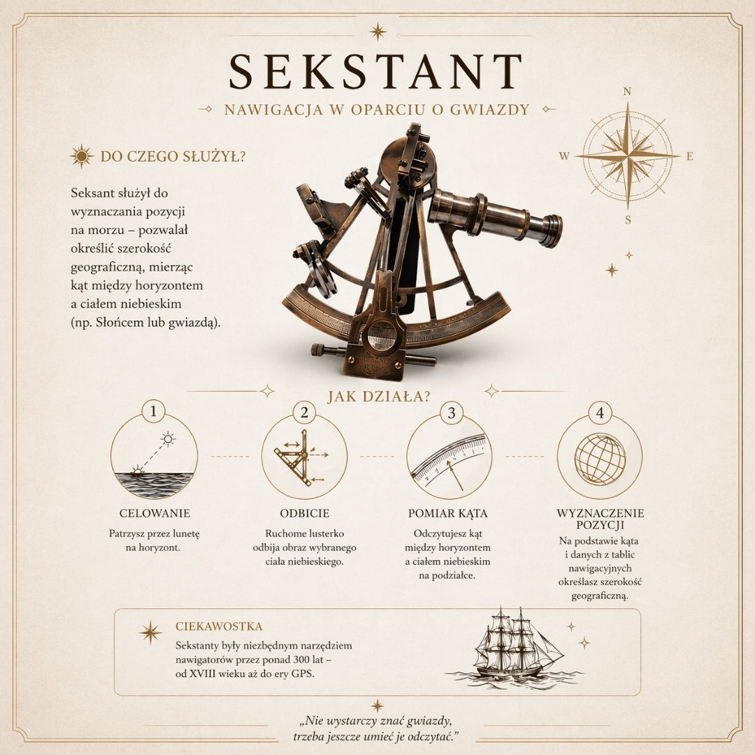 Großer Messing-Sextant mit Gravur-Personalisierung