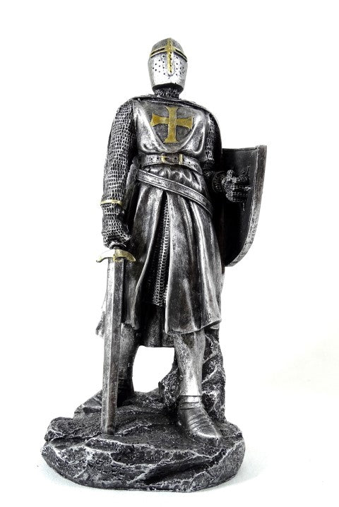 30 cm große Kreuzritterfigur mit Gravur