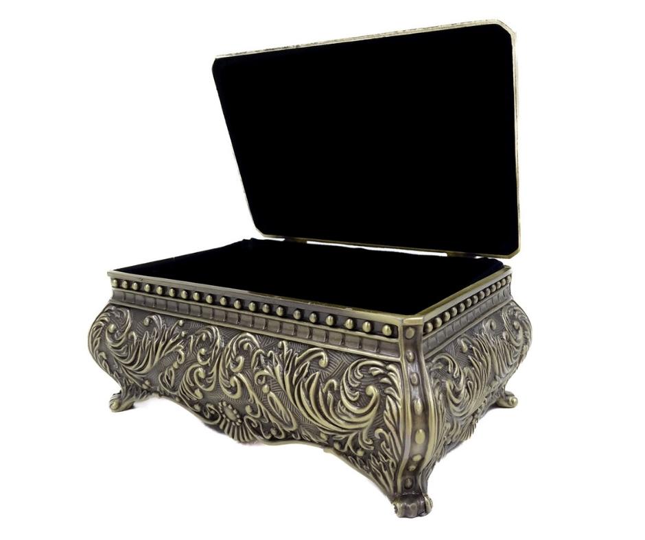 Elegante dekorative Metallschatulle mit Gravur