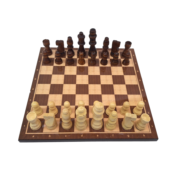 Klassisches Holzschach 27 x 27 cm mit personalisierter Gravur