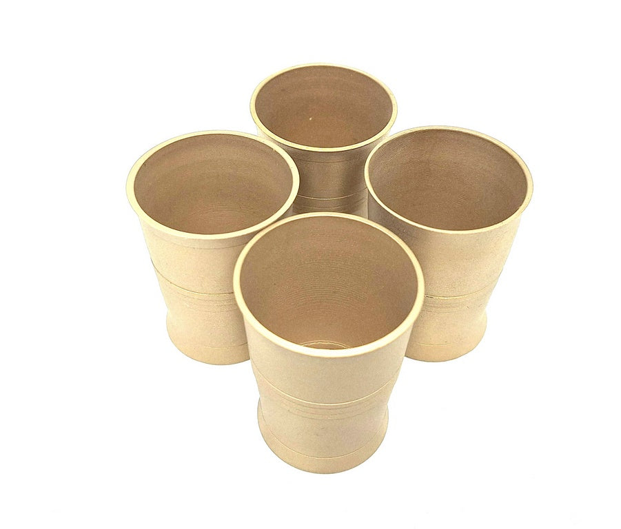 Set aus 4 Messing-Wodkagläsern mit Gravurpersonalisierung