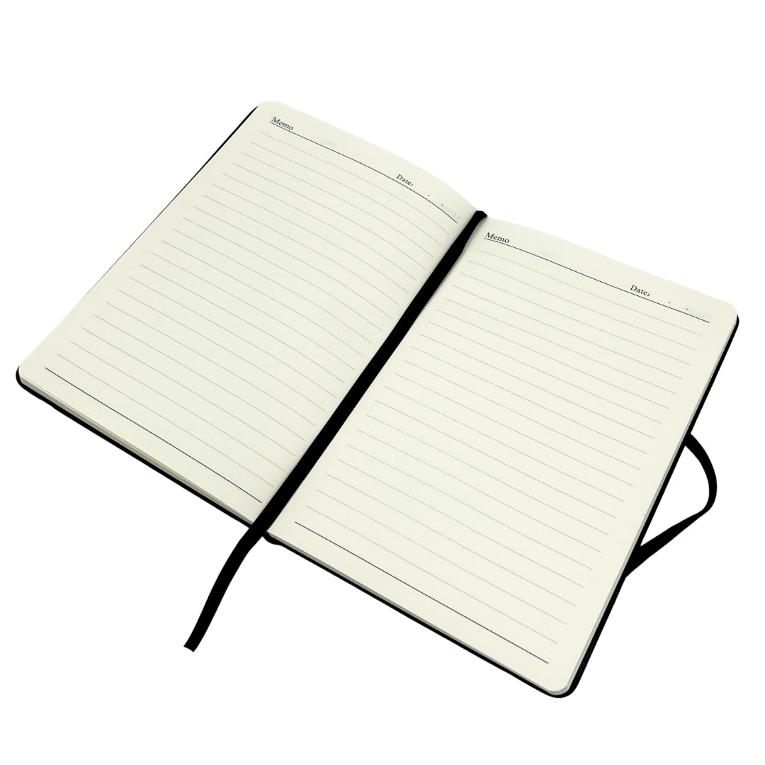 Elegantes Geschenkset Classico mit Personalisierung - Leder-Notizbuch A5, Regenschirm, Kugelschreiber, Visitenkartenetui und Schlüsselanhänger in ästhetischer Geschenkbox