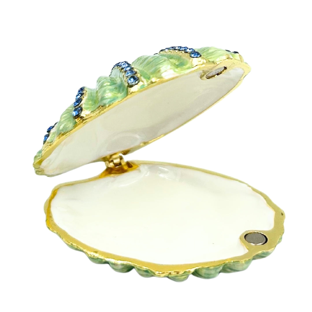 Schmuckschatulle Muschel mit Kristallen