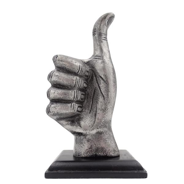 Dekorative Daumen-hoch-Figur „OK“ aus Aluminium, 20 cm, mit personalisierbarer Gravur